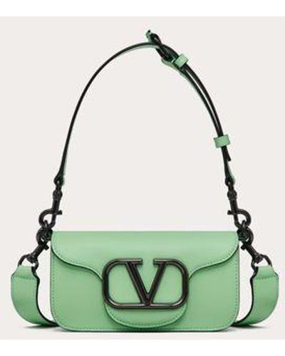 Valentino Garavani Mini Locò Crossbody Calfskin Bag - Green