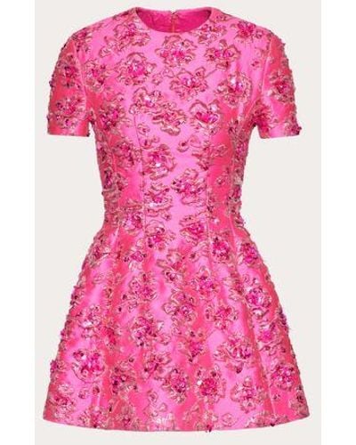 Valentino Short Jacquard Dress - Pink