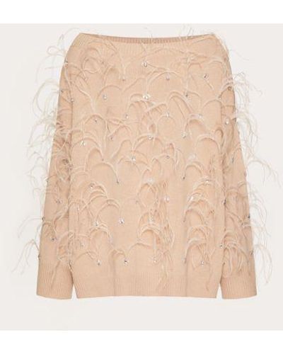 Valentino Embroidered Wool Jumper - Natural