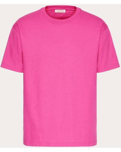 Valentino Cotton T-shirt With Stud - Pink