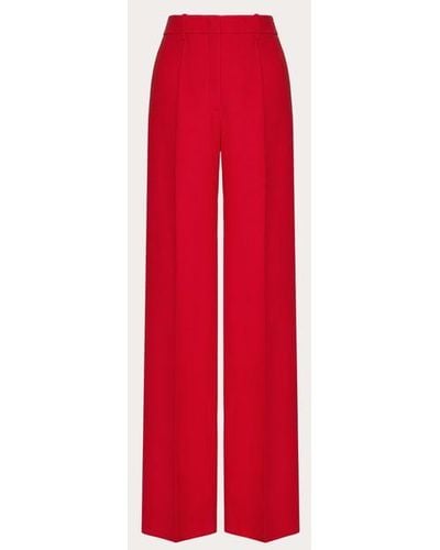 Valentino Crepe Couture Pants - Red