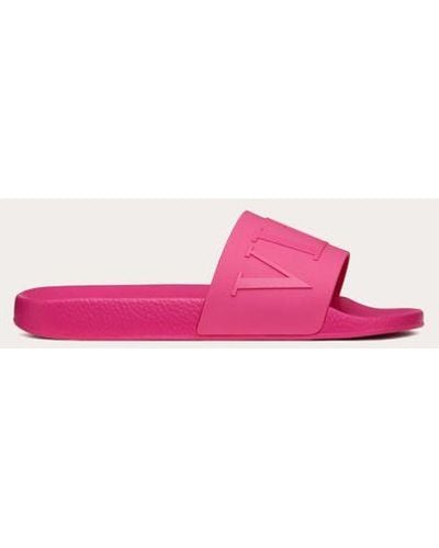 Valentino Garavani Vltn Rubber Slider Sandal - Pink