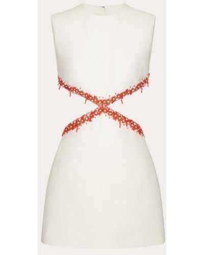 Valentino Embroidered Crepe Couture Dress - Natural