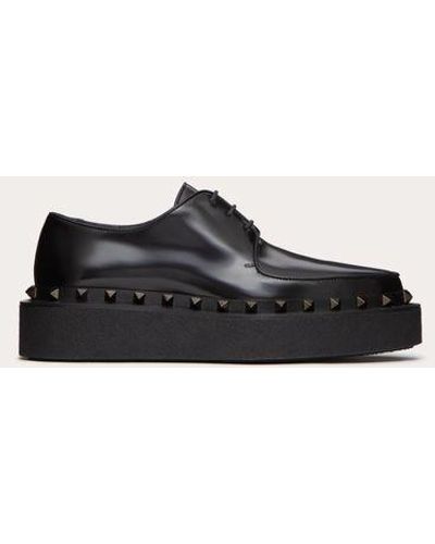 Valentino Garavani Derby rockstud m-way in vitello e borchie in tono 50mm - Nero