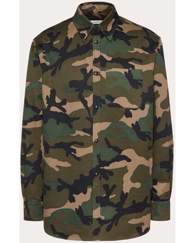 Valentino Hemdjacke Camouflage Aus Baumwolle Mit -print - Grün