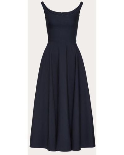 Valentino Crepe Couture Midi Dress - Blue