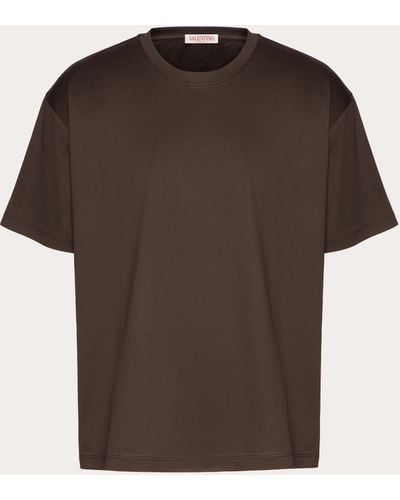 Valentino Cotton Crewneck T-shirt - Brown