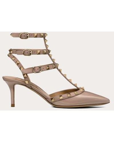 Valentino Garavani SALONES ROCKSTUD CON TIRAS Y TACÓN DE 65 MM - Neutro