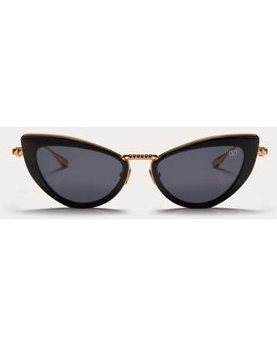 Valentino Viii - occhiale da sole cat-eye in titanio e acetato con stud - Multicolore