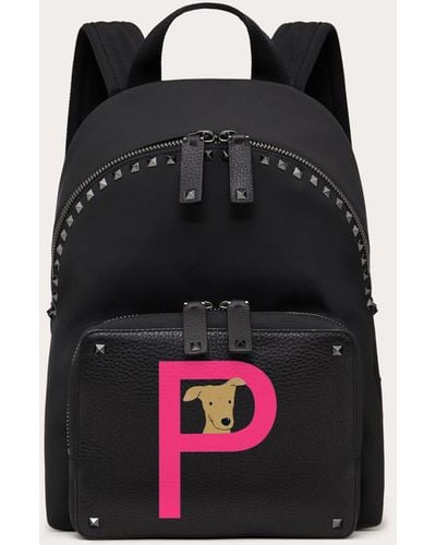 Valentino Garavani Rockstud Pet Customizable Tote Bag for Woman in  Black/sheer Fuchsia