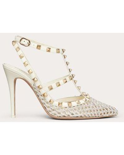 Valentino Garavani Rockstud Pump With Crystals And Micro Studs 65mm in  White | Lyst UK
