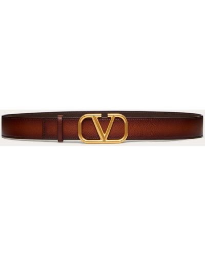 Valentino Garavani Vlogo Signature Belt In Ombré Cowhide - Brown