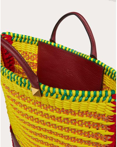 Valentino Garavani Flacher Shopper Crochet Bags Aus Textil - Mehrfarbig