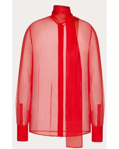 Valentino Camicia in chiffon - Rosso