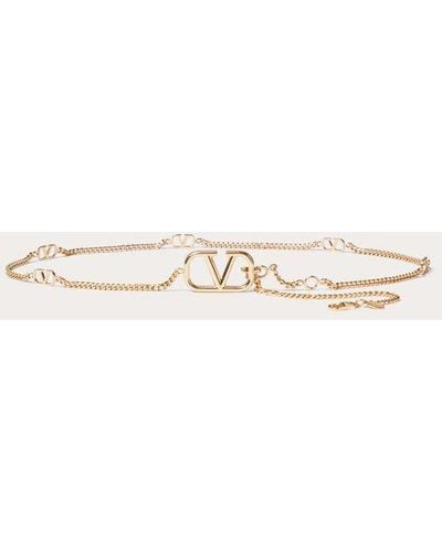 Valentino Garavani Vlogo Signature Chain Belt - Natural