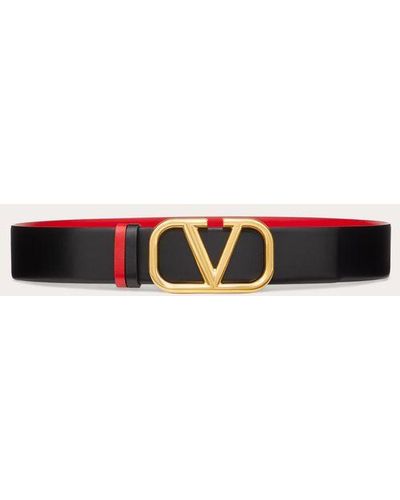 Valentino Garavani CINTURÓN REVERSIBLE VLOGO SIGNATURE DE PIEL DE BECERRO BRILLANTE DE 40 MM - Multicolor