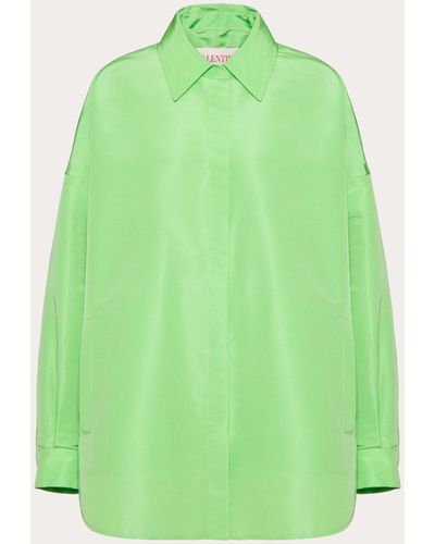 Valentino Overshirt In Faille - Green