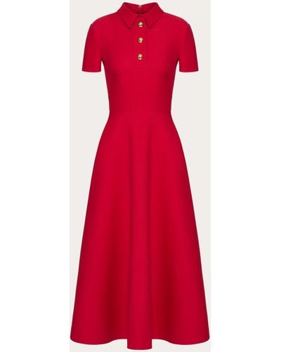 Valentino Crepe Couture Midi Dress - Red