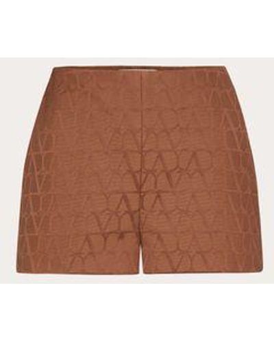 Valentino Shorts In Toile Iconographe Cotton Cordura - Natural