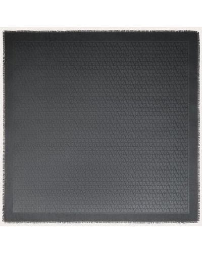 Valentino Garavani Toile Iconographe Wool And Silk Shawl - Black