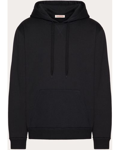 Valentino Cotton Hooded Sweatshirt With Black Untitled Studs