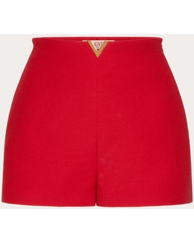 Valentino Crepe Couture Shorts - Red