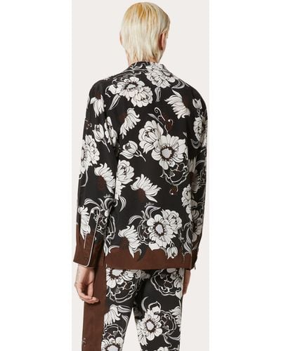 Valentino Seidenhemd Im Pyjama-stil Mit "street Flowers Daisyland"-print - Mehrfarbig