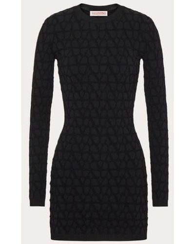 Valentino ROBE EN VISCOSE EXTENSIBLE TOILE ICONOGRAPHE - Noir