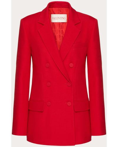 Valentino Crepe Couture Blazer - Red
