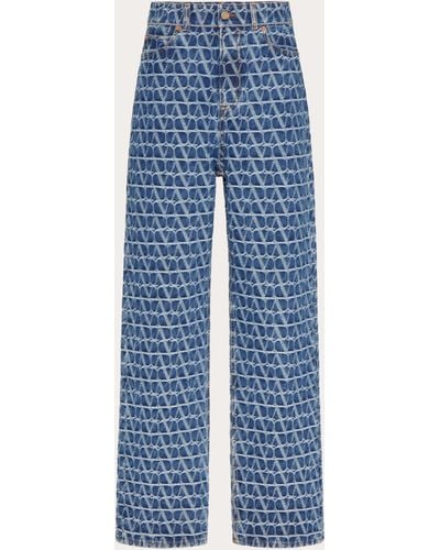 Valentino Toile Iconographe Denim Trousers - Blue