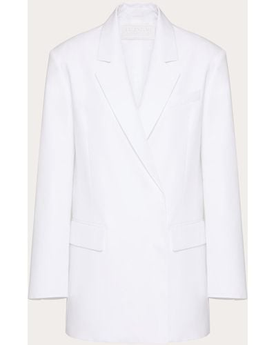 Valentino Compact Popeline Blazer - White