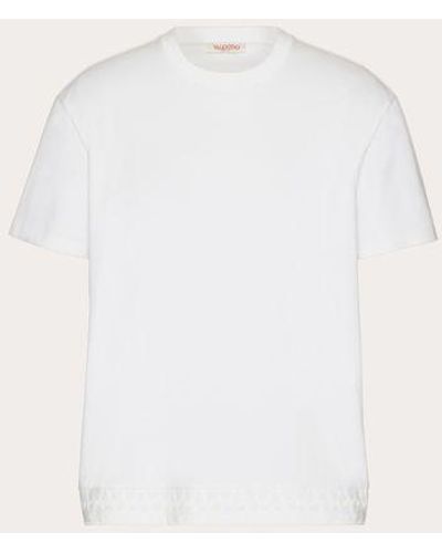 Valentino Cotton T-shirt With Toile Iconographe Detail - Natural