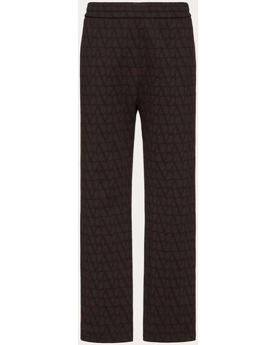 Valentino Cotton Sweatpants With Toile Iconographe Print - Black