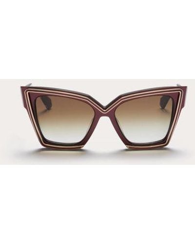 Valentino V - grace occhiale cat-eye oversize in acetato con dettagli in titanio - Neutro
