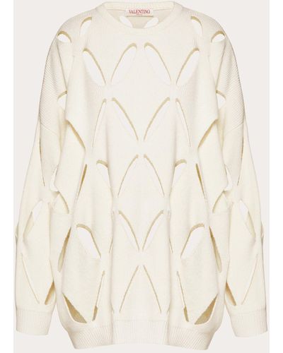 Valentino Embroidered Wool Jumper - Natural