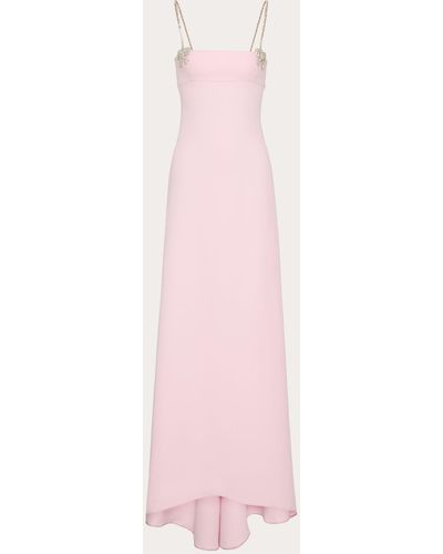 Valentino Embroidered Cady Couture Gown - Pink
