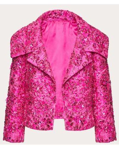 Valentino VESTE EN JACQUARD COUPE PETITE - Rose