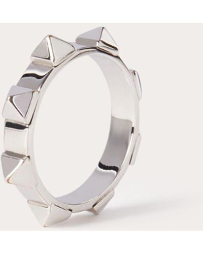 Valentino Garavani Men's Vlogo Chain Metal Ring - White - Rings