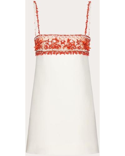 Valentino Embroidered Crepe Couture Short Dress - Multicolor