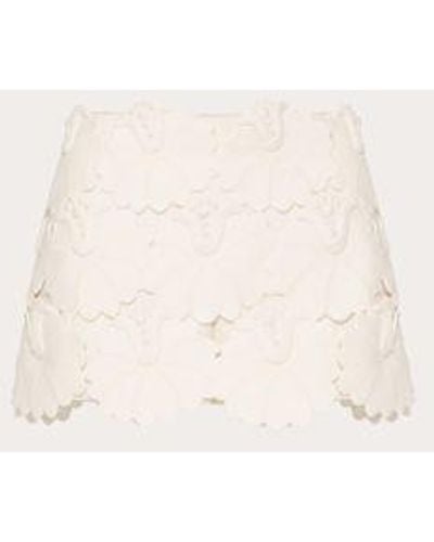 Valentino Embroidered Crepe Couture Skort - Natural
