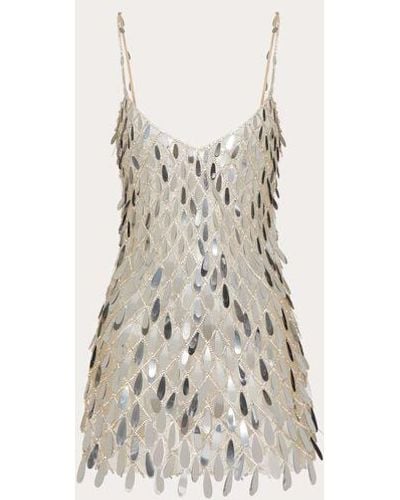 Valentino Tulle Illusione Embroidered Short Dress - Natural