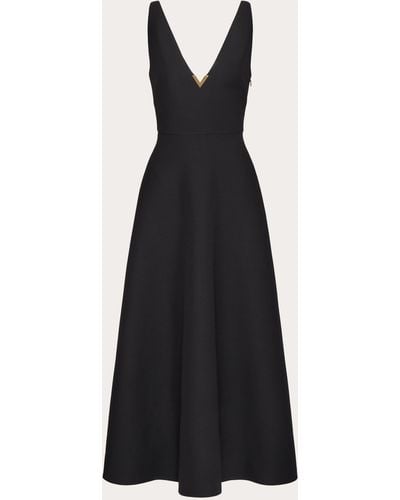 Valentino Crepe Couture Midi Dress - Black