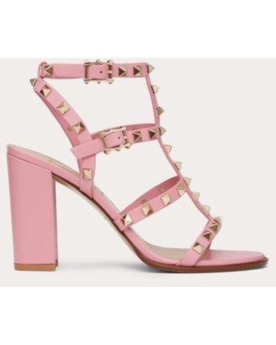 Valentino Garavani Rockstud Ankle Strap Sandal 90 Mm - Pink