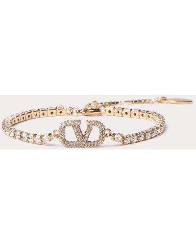 Valentino Garavani Vlogo Signature Metal And Swarovski® Crystal Bracelet - Natural