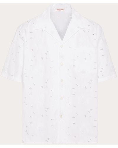 Valentino San Gallo Cotton Bowling Shirt - White