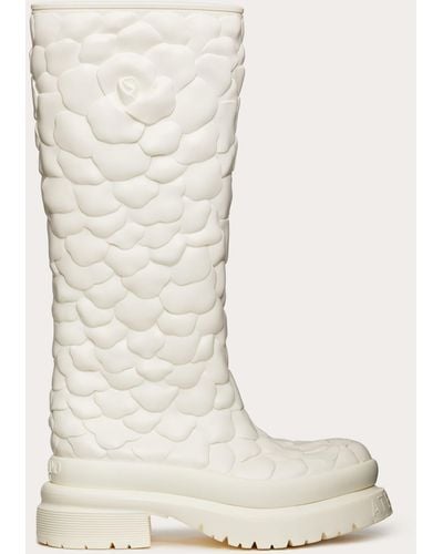 Valentino Garavani Atelier Shoes 03 Rose Edition Rubber Boot 50 Mm - White
