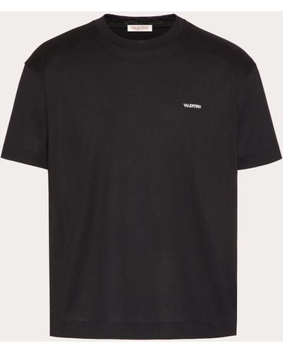 Valentino Print Cotton T-shirt - Black