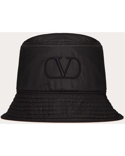 Valentino Garavani Vlogo Signature Silk Bucket Hat - Black