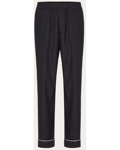 Valentino Silk Pyjama Trousers - Blue