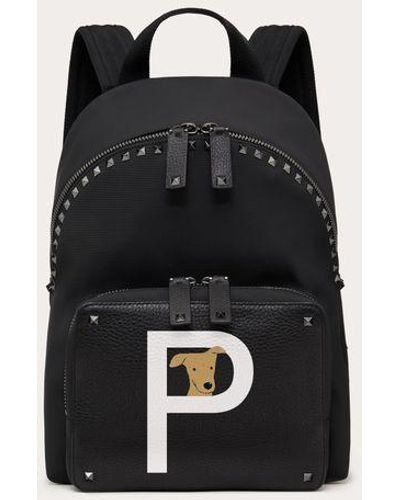 Valentino Garavani SAC À DOS PERSONNALISABLE ROCKSTUD PET - Noir